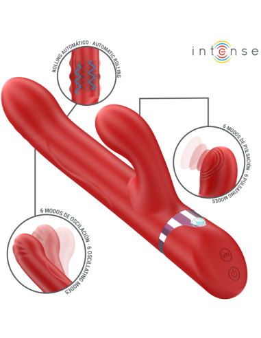 Intense Lele Multifunction Vibrator Rotating & Oscillation & Stimulation Red Intense Lele Multifunction Vibrator Rotating & Oscillation & Stimulation Red
