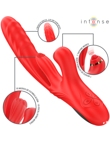 Intense Rosalia Multifunction Vibrator 3 In 1 Red