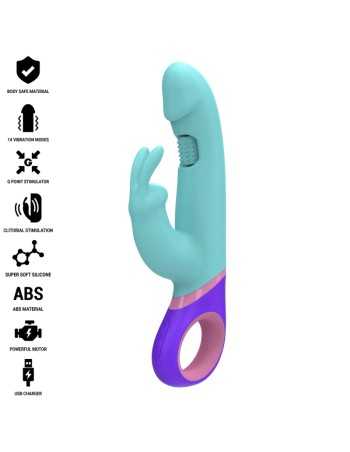 Intense Monica Rabbit Vibrator With Rotating G-Spot Stimulator Blue