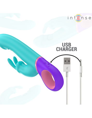 Intense Monica Rabbit Vibrator With Rotating G-Spot Stimulator Blue