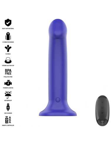 Intense Victoria Vibrator With Suction Cup 10 Vibrations Dark Blue Remote Control