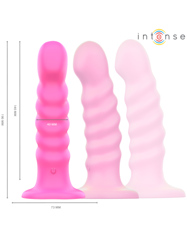 Intense Cindy Vibrator Size L Spiral Design 10 Vibrations Pink Remote Control