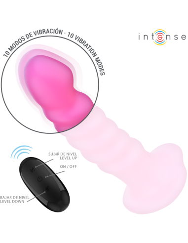 Intense Cindy Vibrator Size L Spiral Design 10 Vibrations Pink Remote Control