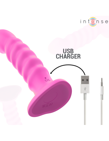 Intense Cindy Vibrator Size L Spiral Design 10 Vibrations Pink Remote Control