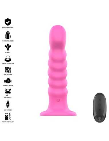 Intense Cindy Vibrator Size L Spiral Design 10 Vibrations Pink Remote Control
