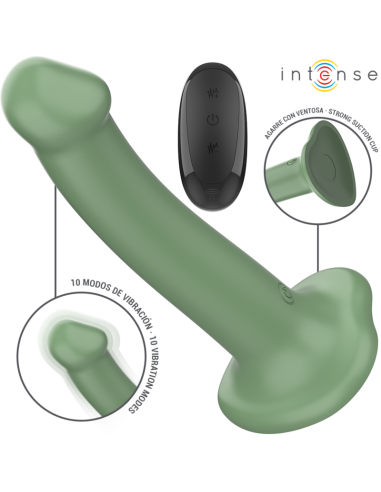 Intense Becca Vibrator With Suction Cup 10 Vibrations Green Remote Control