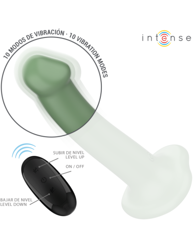 Intense Becca Vibrator With Suction Cup 10 Vibrations Green Remote Control