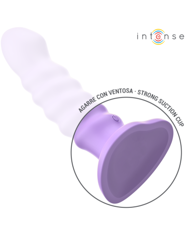 Intense Brenda Vibrator Size M Spiral Design 10 Vibrations Purple Remote Control