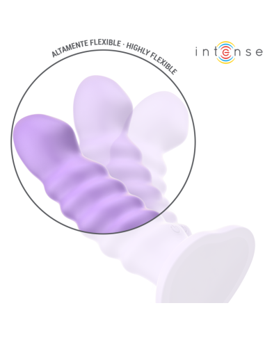 Intense Brenda Vibrator Size M Spiral Design 10 Vibrations Purple Remote Control