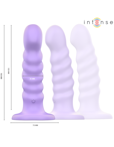 Intense Brenda Vibrator Size M Spiral Design 10 Vibrations Purple Remote Control