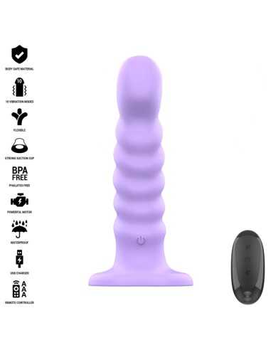 Intense Brenda Vibrator Size M Spiral Design 10 Vibrations Purple Remote Control
