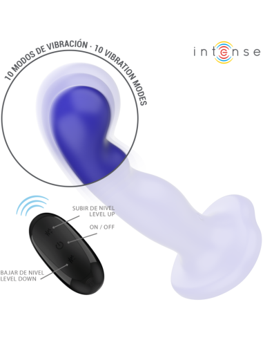 Intense Shorty Vibrator With Suction Cup Blue Remote Control