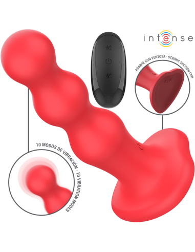 Intense Cody Vibrator With Suction Cup Red Remote Control