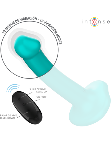 Intense Katie Vibrator With Suction Cup 10 Vibrations Blue Remote Control