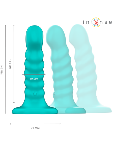 Intense Buffy Vibrator Size S Spiral Design 10 Vibrations Blue Remote Control