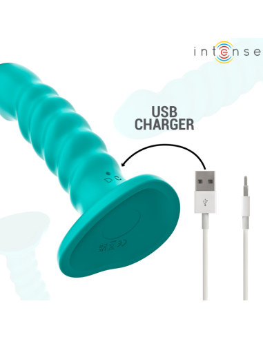 Intense Buffy Vibrator Size S Spiral Design 10 Vibrations Blue Remote Control