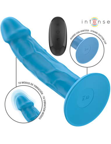 Intense Phoebe Realistic Vibrator 10 Vibrations Blue Remote Control