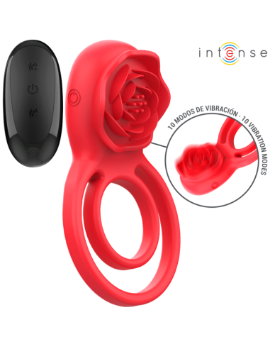 Intense Gail Stimulator Rose 10 Vibrations Red Remote Control