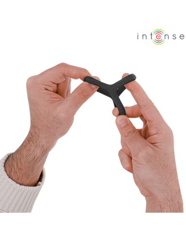 Intense Carson Double Silicone Penis Ring Black Model 4