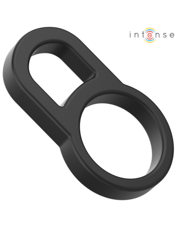 Intense Bobby Double Silicone Penis Ring Black