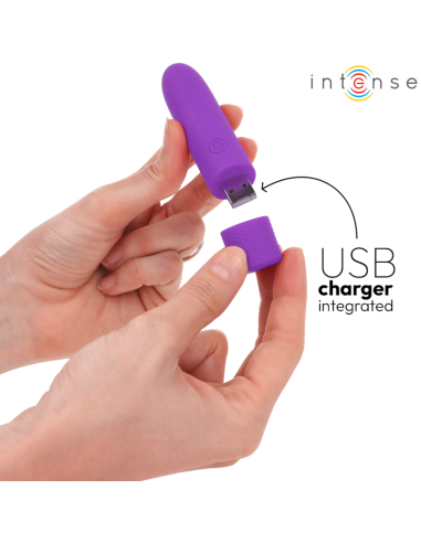 Intense Symone Usb Rechargeable Vibrating Bullet 8 Vibrations Purple 10 X 2.2 Cm