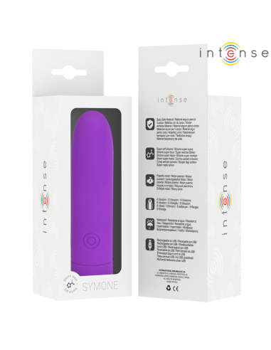 Intense Symone Usb Rechargeable Vibrating Bullet 8 Vibrations Purple 10 X 2.2 Cm