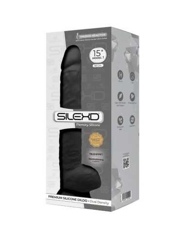 Silexd Model 1 Realistic Penis Premium Silexpan Silicone Black 38 Cm