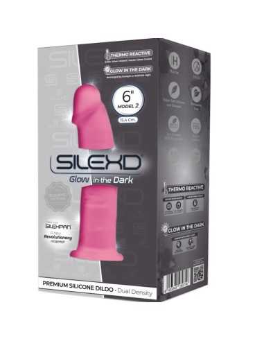 Silexd Model 2 Realistic Penis Premium Silexpan Silicone Fluorescent Pink 15 Cm
