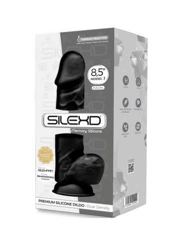 Silexd Model 1 Realistic Penis Premium Silexpan Silicone Black 21.5 Cm