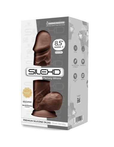 Silexd Model 1 Realistic Penis Premium Silexpan Silicone Brown 21.5 Cm