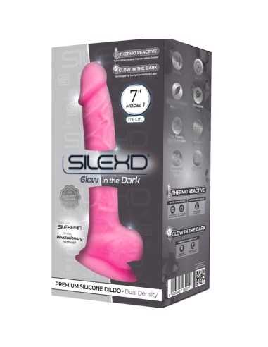 Silexd Model 1 Realistic Penis Premium Silicone Silexpan Fluorescent Pink 17.5 Cm