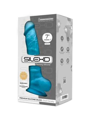 Silexd Model 1 Realistic Penis Premium Silexpan Silicone Blue 17.5 Cm