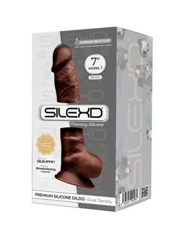 Silexd Model 1 Realistic Penis Premium Silexpan Silicone Brown 17.5 Cm