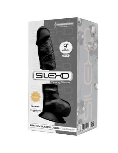 Silexd Model 1 Realistic Penis Premium Silexpan Silicone Black 23 Cm