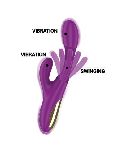 Intense Apolo Rechargeable Multifunction Vibrator 7 Vibrations With Swinging Motion Purple