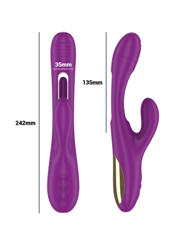 Intense Apolo Rechargeable Multifunction Vibrator 7 Vibrations With Swinging Motion Purple