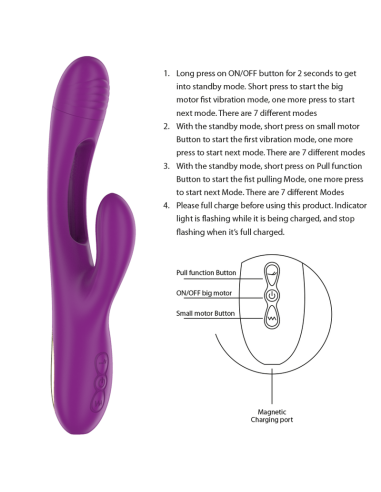 Intense Apolo Rechargeable Multifunction Vibrator 7 Vibrations With Swinging Motion Purple