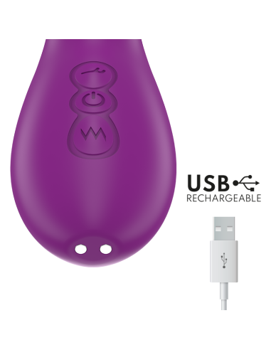 Intense Apolo Rechargeable Multifunction Vibrator 7 Vibrations With Swinging Motion Purple
