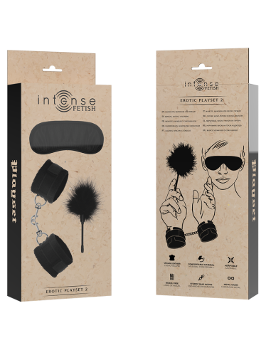 Intense Fetish Erotic Playset 2 With Handcuffs, Blind Mask And Tickler