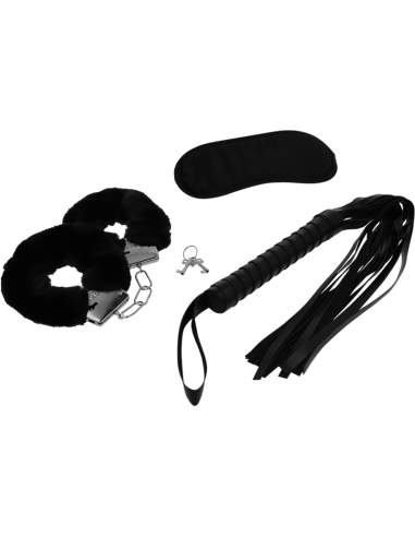 Intense Fetish Erotic Playset 1 With Handcuffs, Blind Mask And Flogger