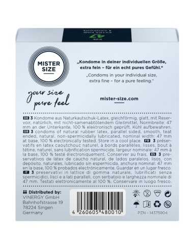 Mister Size Condoms Size Xs 47 Mm (3 Units)