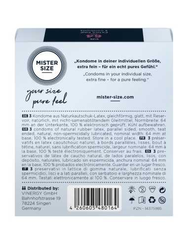 Mister Size Condoms Size Xxl 64 Mm (3 Units)
