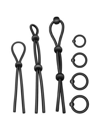 Addicted Toys Flexible Silicone Cock Ring Set 7 Pieces -