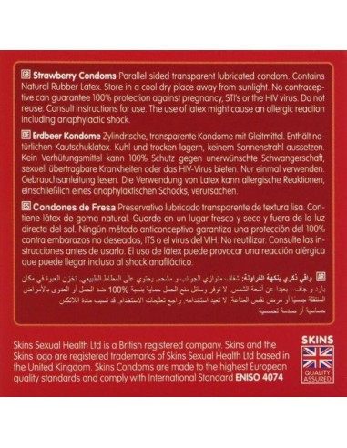 Skins Strawberry Premium Condoms Pack 4