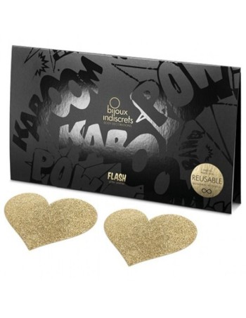 Bijoux Pezoneras Flash Corazón Oro - MySexyShop