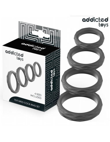 Addicted Toys Textured Cock Ring Set...