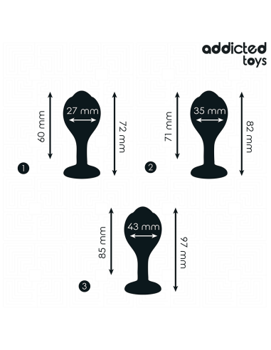 Addicted Toys Set De 3 Plug Silicona...