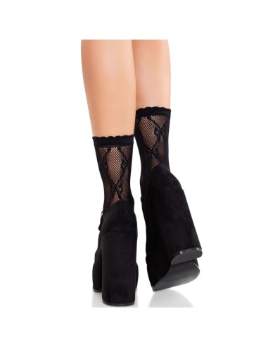 Leg Avenue Black Lace Bow Lace Socks