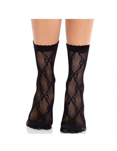 Leg Avenue Schwarze Spitzensocken Mit...