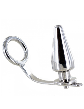 Metalhard cock ring with plug anal 45 x 45mm - MySexyShop (ES)